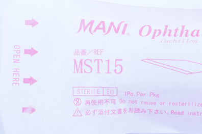Mani MST15 Ophthalmic Knife Straight Recta 15 Degree (x)